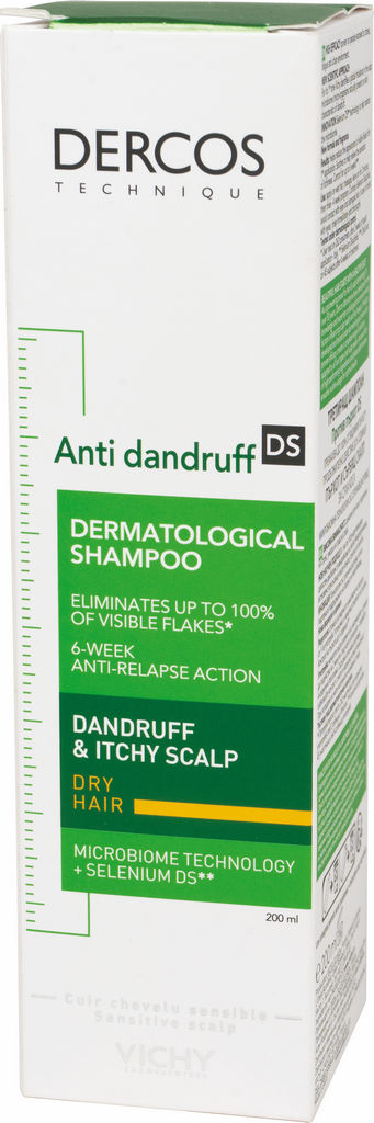 Šampon Dercos, Vichy, proti prhljaju za suhe lase, 200 ml