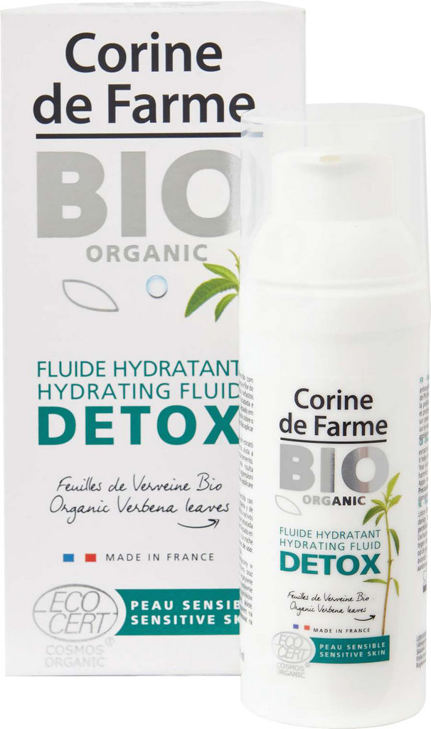 Fluid za obraz Corine de Farme, Bio Organic Detox vlažilni, 50 ml