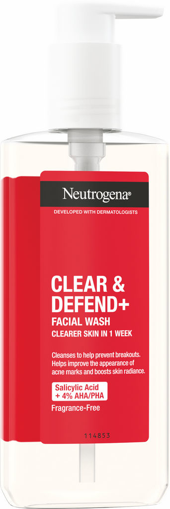 Gel čistilni za obraz Neutrogena, Clear & Defend, 200 ml