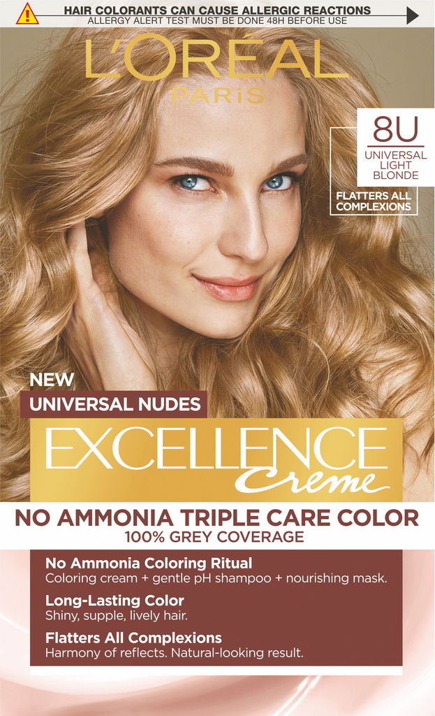 Barva za lase L’Oreal Excellence, universal nudes, 8U light blonde