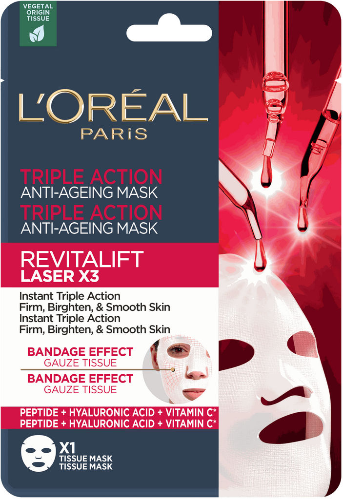 Maska tekstilna za obraz Loreal, Revitalift laser, 28 g