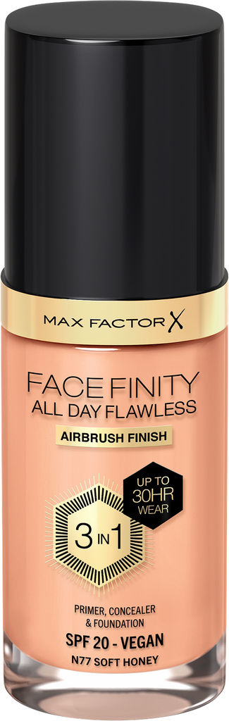 Podlaga za obraz Max Factor, tekoča, Facefinity 3 v 1, 77 Soft Honey, 30 ml