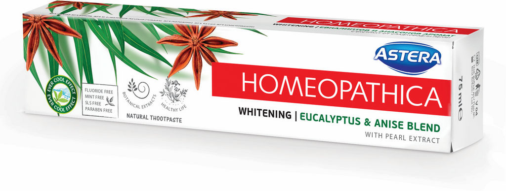 Zobna pasta Astera homeopatska, Whitening, 75ml