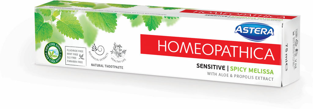 Zobna pasta Astera, Homeopatica, Sensitive, 75 ml