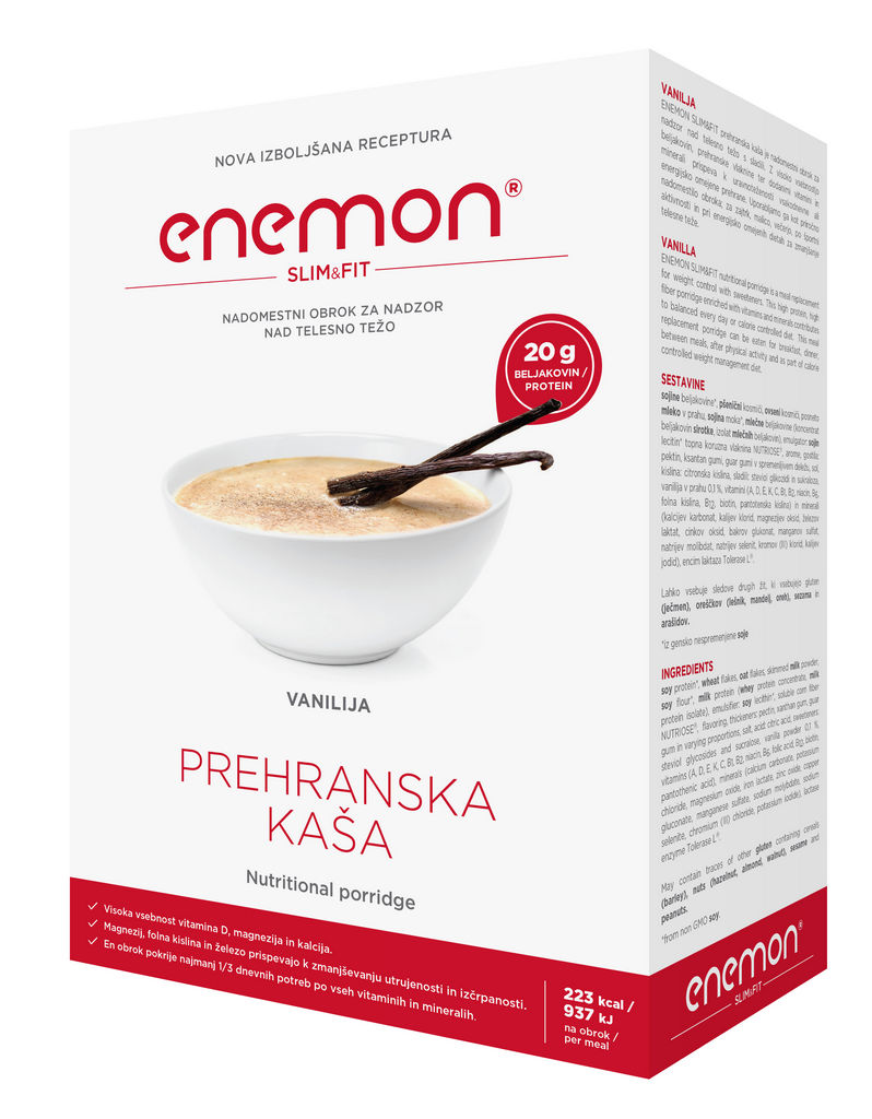 Nadomestni obrok Enemon Slim okus vanilije, 360g