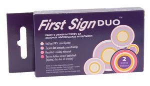 Test za ugotavljanje nosečnosti First Sign Duo, 2/1