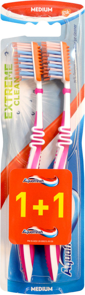 Zobna ščetka Aquafresh TB, Extreme fresh, 1+1 gratis