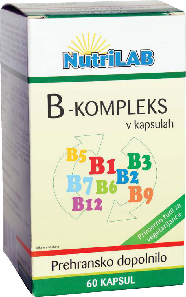 Prehransko dopolnilo Nutrilab vitamin B-kompleks, 60/1