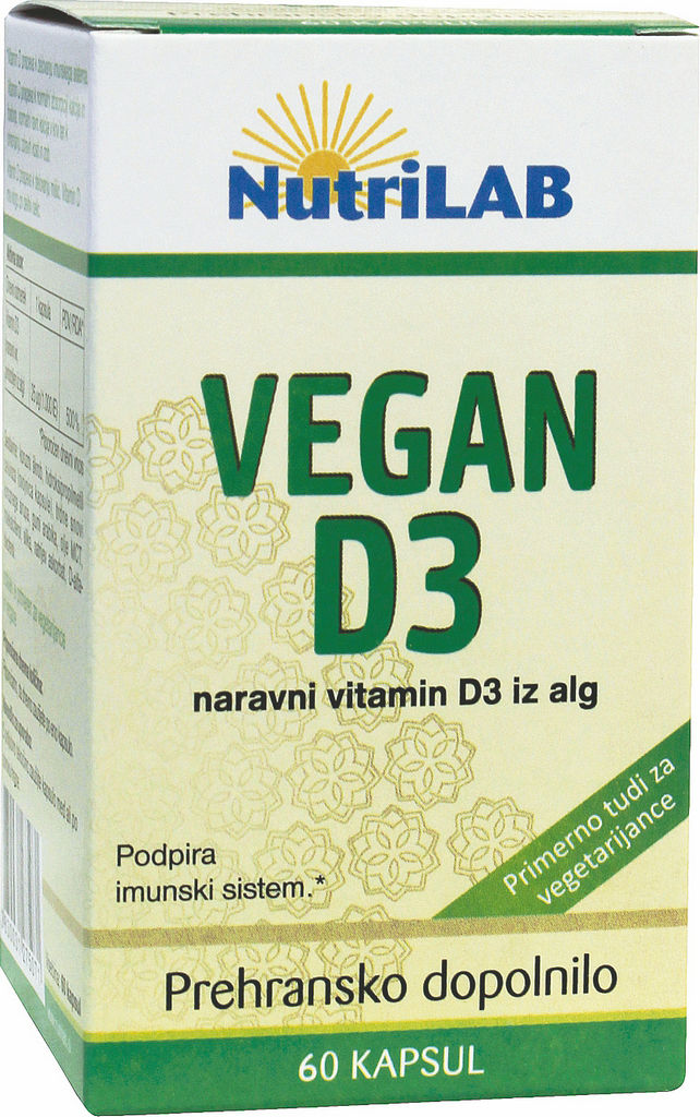 Prehransko dopolnilo Nutrilab, Vegan D3, 60/1