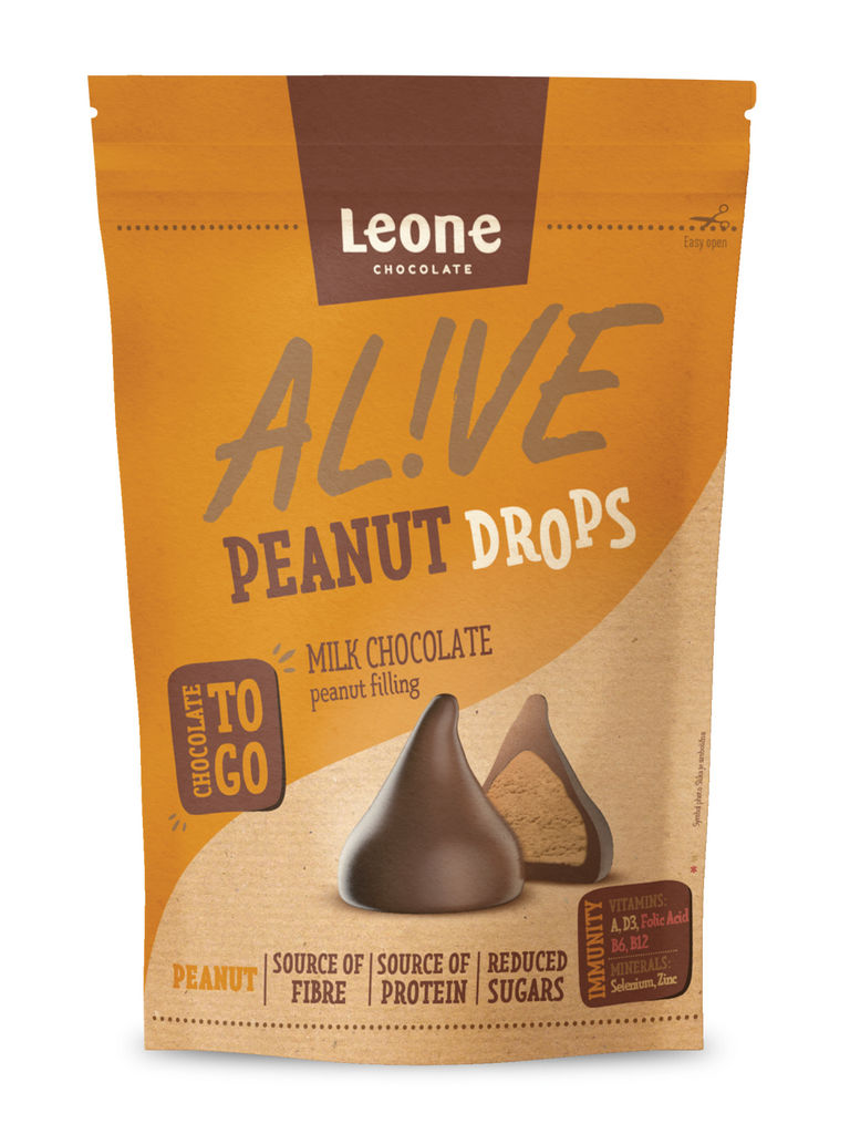 Čokolada mlečna Al!ve, Peanut drops, 32 g