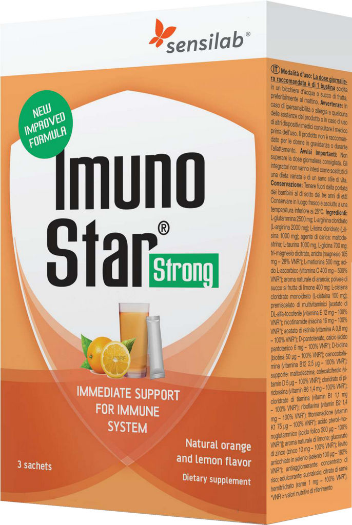 Prehransko dopolnilo Sensilab, Imuno Star Strong, 3 napitki za odpornost