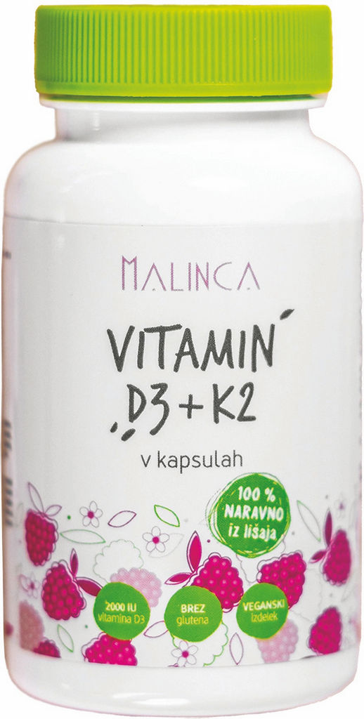 Prehransko dopolnilo Malinca, Vitamin D3 + K2, 60/1