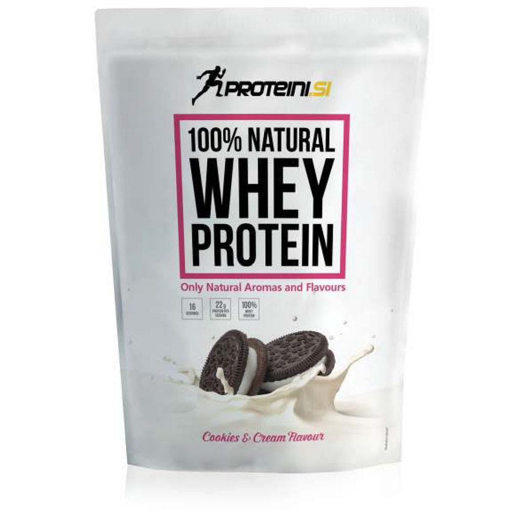Beljakovine sirotke Proteini.si, 100 % natural, Cookie& cream, 500 g