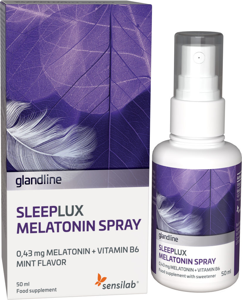 Prehransko dopolnilo Sensilab, Glandline, Sleeplux Melatonin, v spreju, 50 ml