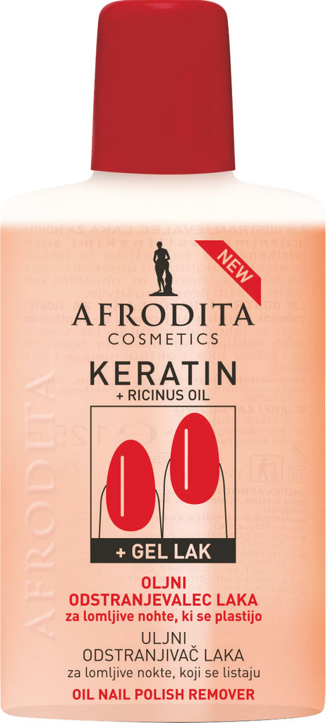 Odstranjevalec laka za nohte Afrodita, Keratin, oljni, 125 ml