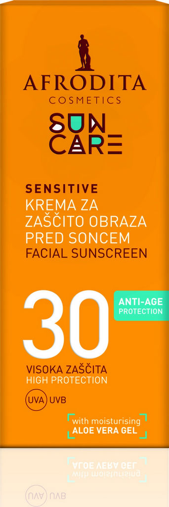 Krema za zaščito obraza pred soncem, Afrodita, sensitive, F30, 50 ml
