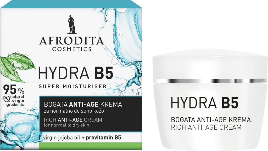 Krema Afrodita, Hydra B5, Bogata Anti-Age, za normalno do suho kožo, 50 ml