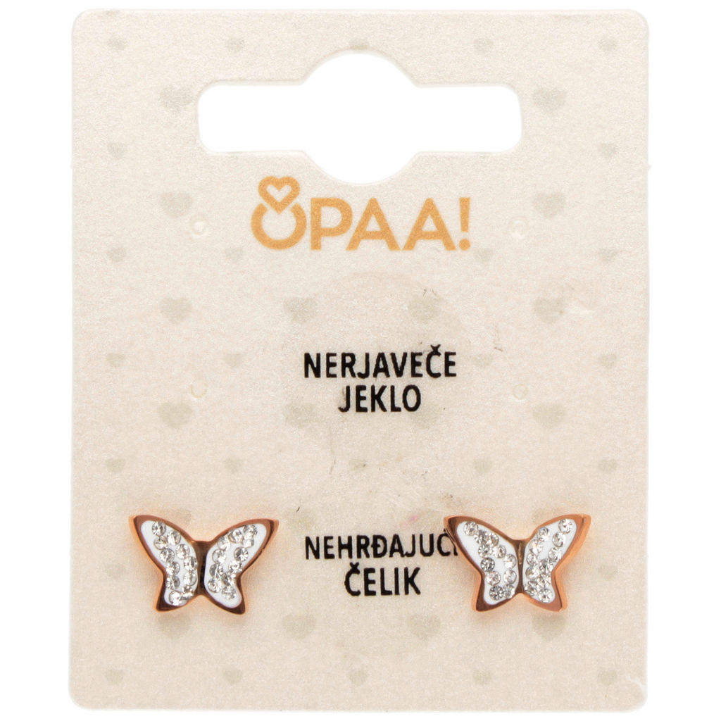 Uhani Opaa, metulj, jeklo