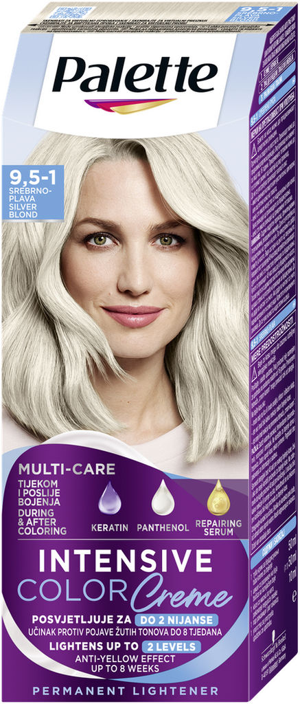 Barva za lase Palette ICC, 9,5 – 1, Silver Blond