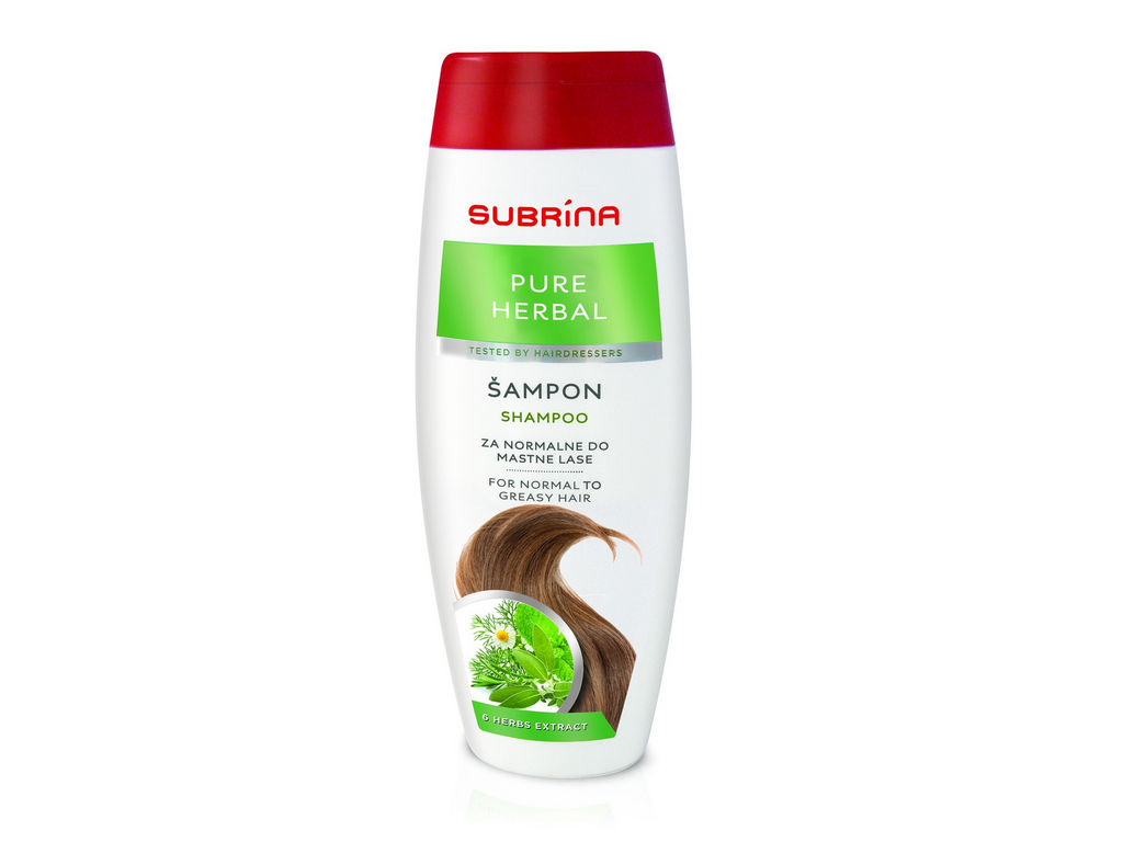 Šampon Subrina, Pure Herbal, za normalne do mastne lase, 300 ml