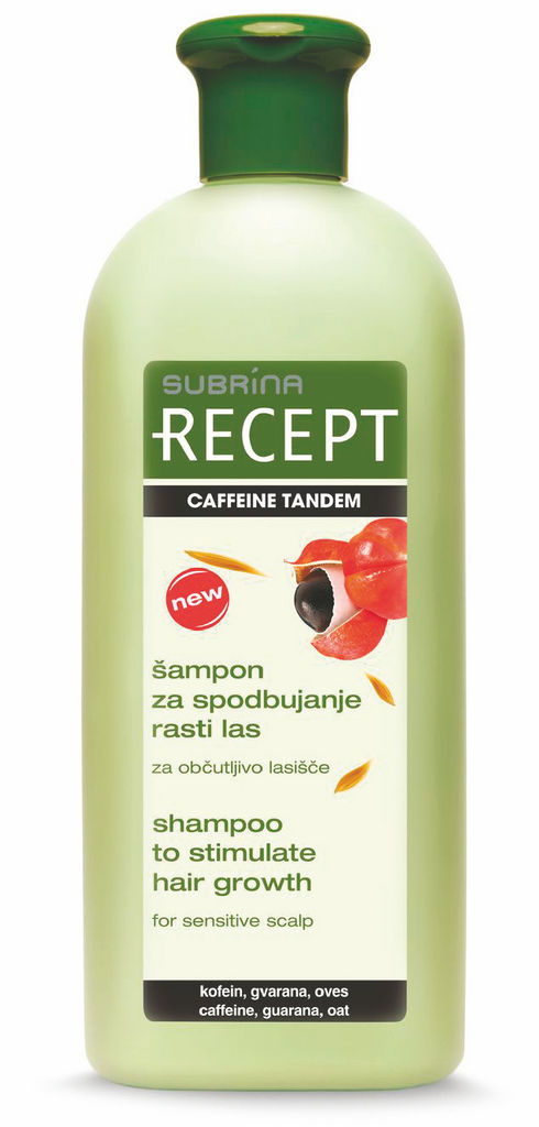 Šampon Subrina Recept, Caffeine Tandem, za spodbujanje rasti las, 400 ml