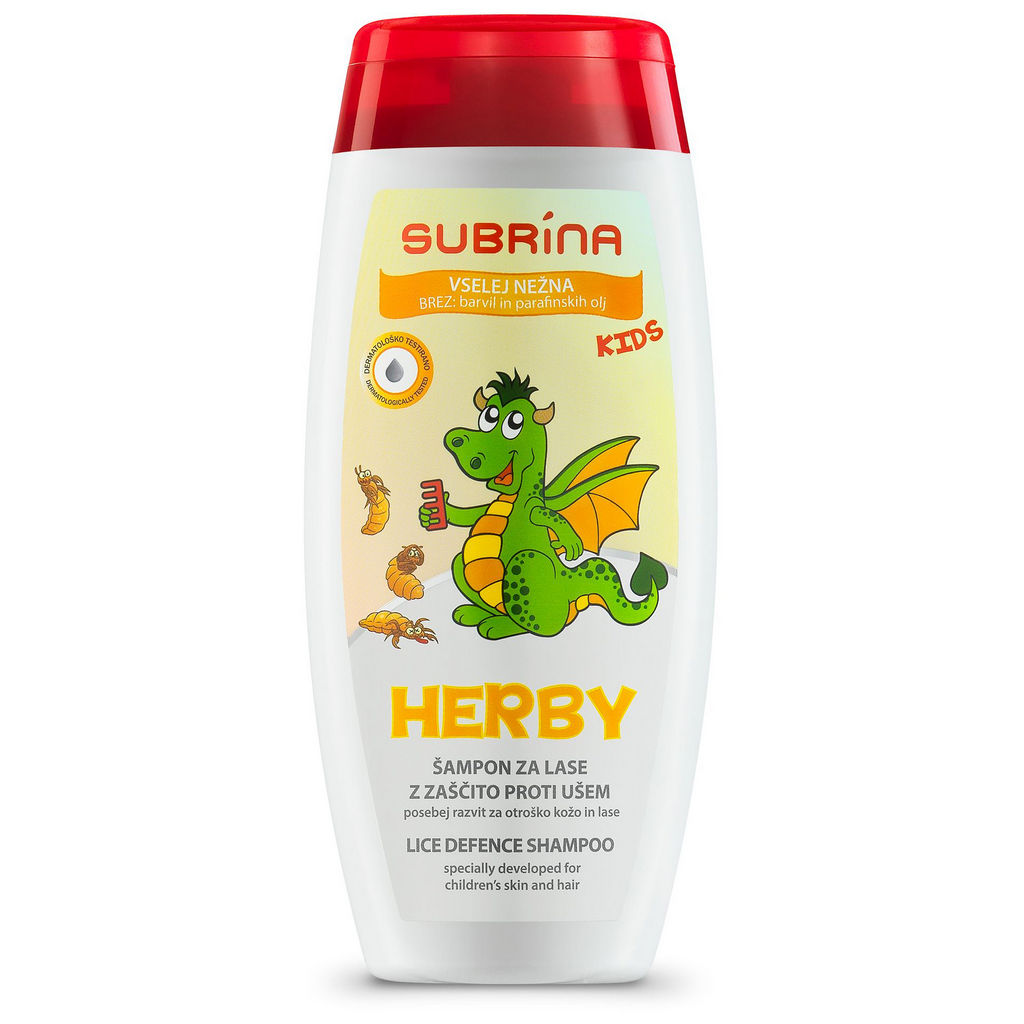 Šampon proti ušem Subrina, Kids Herby, preventivni, 250 ml