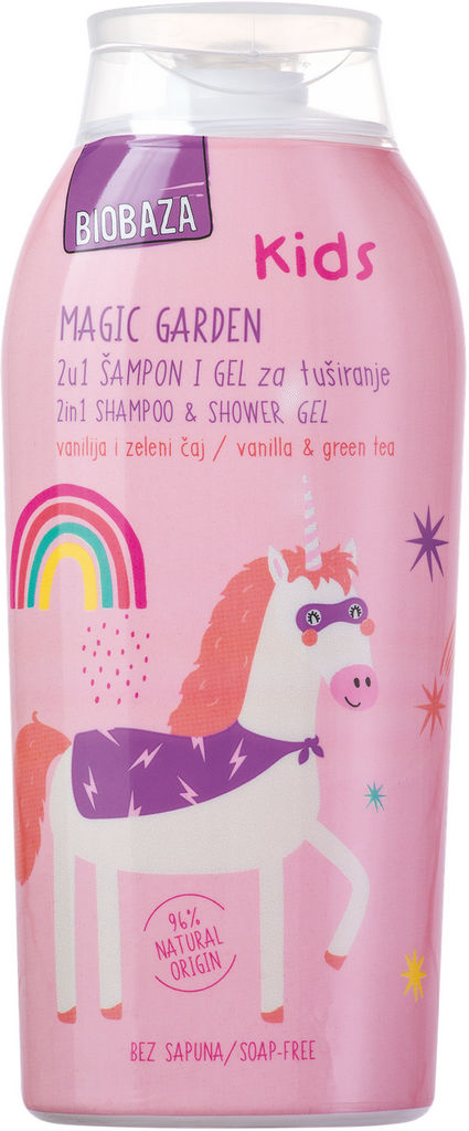 Šampon in gel za prhanje Biobaza, otroški, Magic Garden, 250 ml