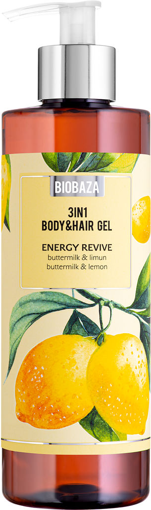 Gel za tuširanje Biobaza, Body & Hair Energy Revivu, 3 v 1, 400 ml