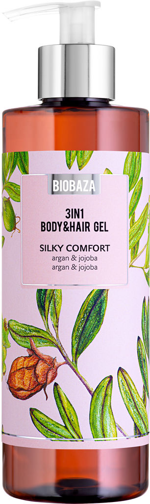 Gel za tuširanje Biobaza, Body & Hair, Silky Comfort, 3 v 1, 400 ml