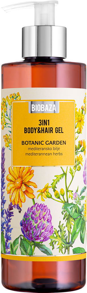 Gel za tuširanje Biobaza, Botanic Garden, Body & Hair, 3 v 1, 400 ml