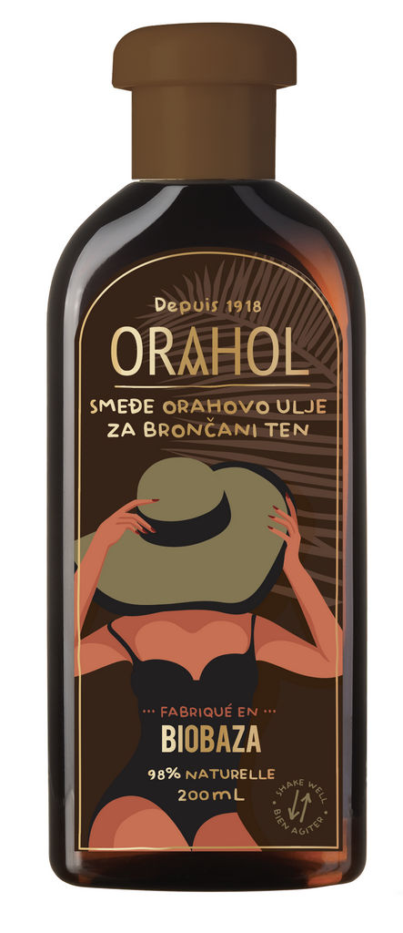 Olje za bronasto polt Biobaza, Orahol, 200 ml