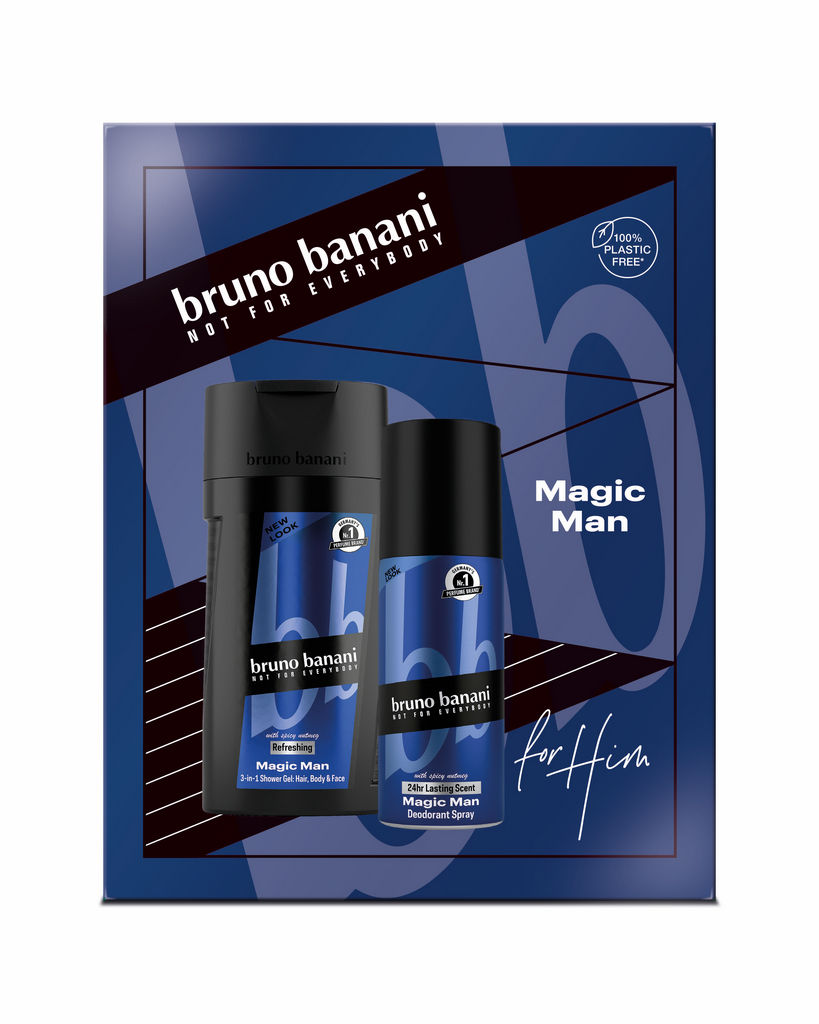 Darilni set Bruno Banani, Magic Man, dezodorant 150 ml + tuš gel 250 ml