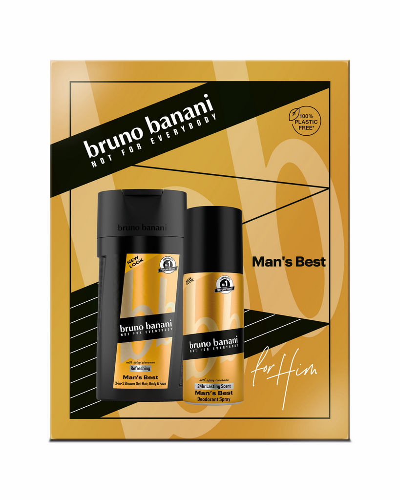 Darilni set Bruno Banani, Mans Best, dezodorant 150 ml + tuš gel 250 ml