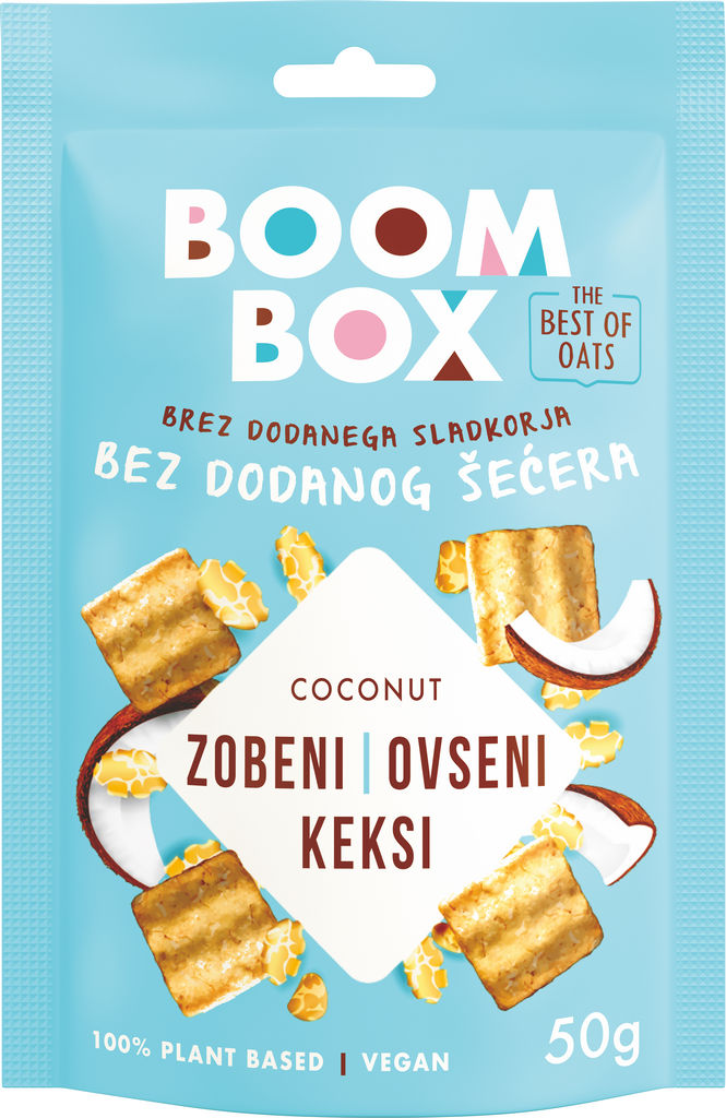 Keksi Boom Box ovseni, kokos, 50 g