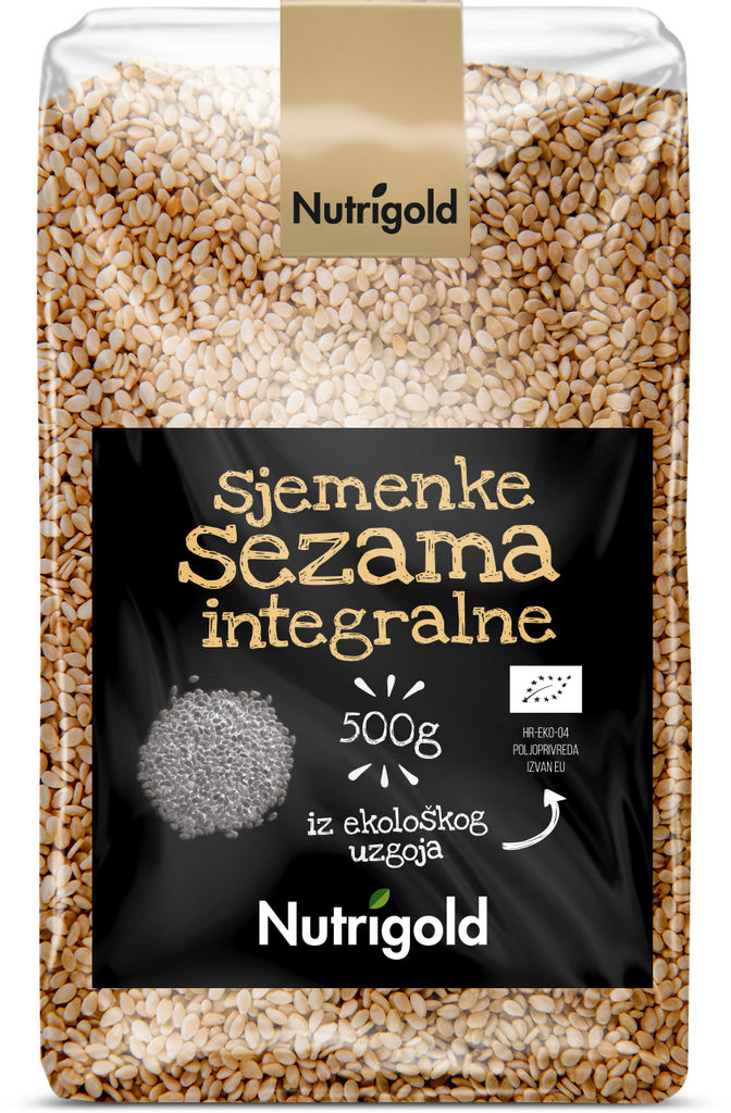 Semena Bio polnozrnata sezamova Nutrigold, 500 g