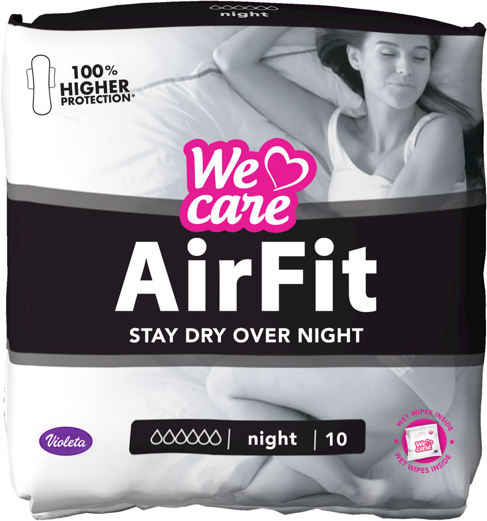 Higienski vložki Violeta, Air Fit, Night, 10/1