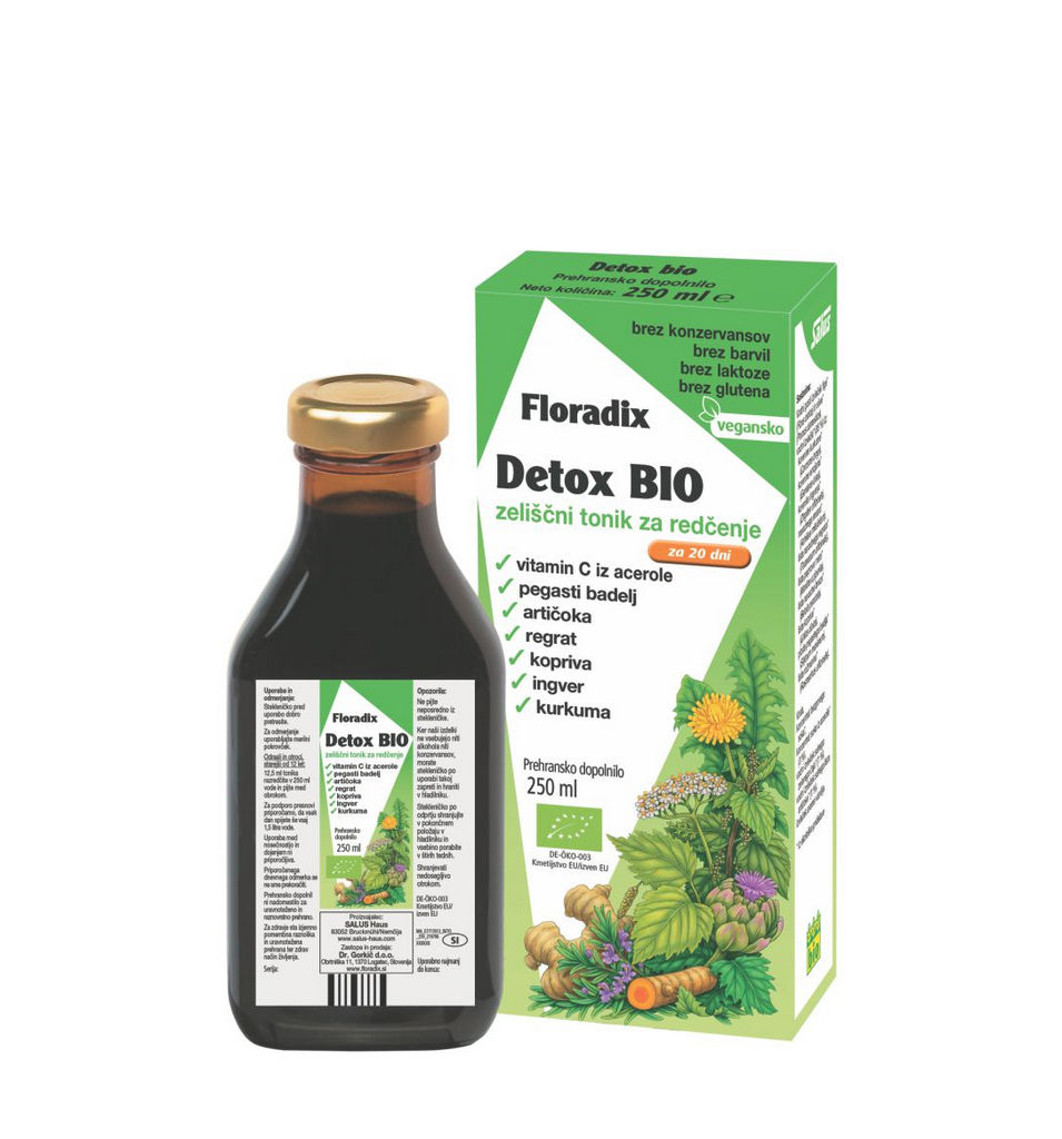Prehransko dopolnilo Bio Floradix, tonik Detox, 250 ml