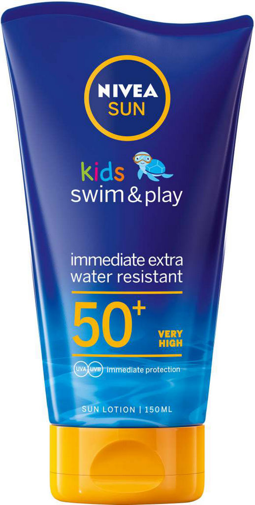 Losjon Nivea Sun, otroški Swim & Play, SPF50+, 150 ml
