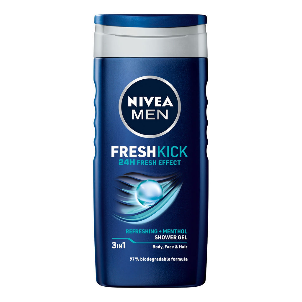 Gel za prhanje Nivea, Men Fresh Kick, 250 ml