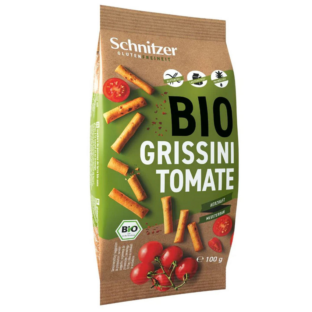 Schnitzer Bio brezglutenski grissini paradižnik, 100 g