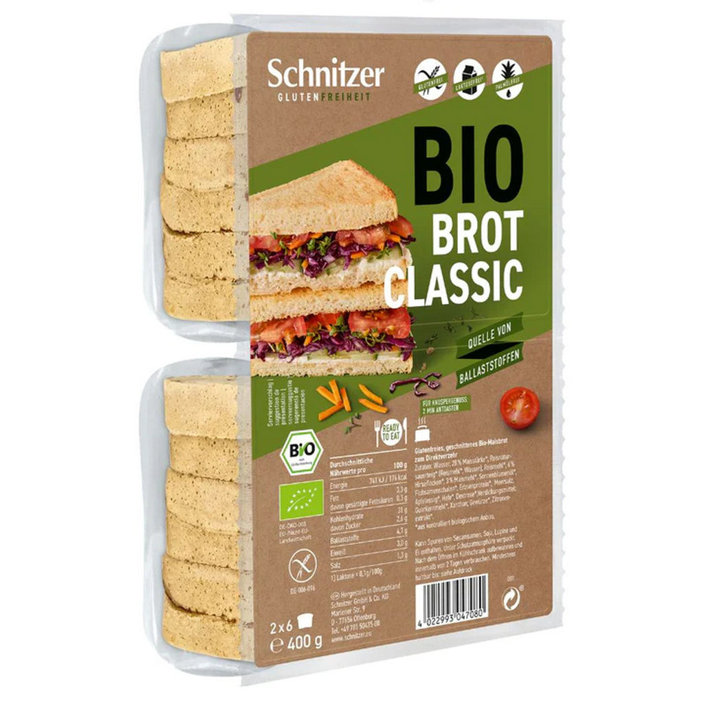 Schnitzer Bio bel brezglutenski kruh Bread ‘n Toast White, 400 g
