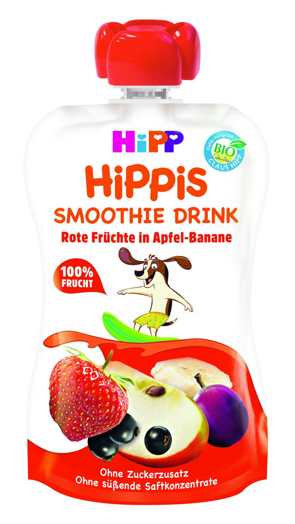 Smoothie Hipp Bio, rdeči sadeži, 120 ml