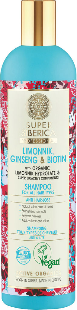 Šampon za lase Super Siberica, limona ginseng za vse tipe las,  400ml