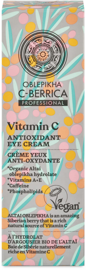 Krema za okoli oči Natura Siberica, antioksidantna, z vitaminom C, 30 ml