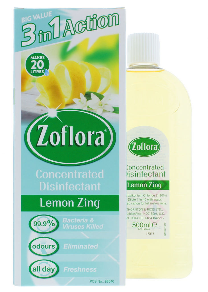 Dezinfekcijsko sredstvo Zoflora, koncentrirano, Lemon Zing, 500 ml