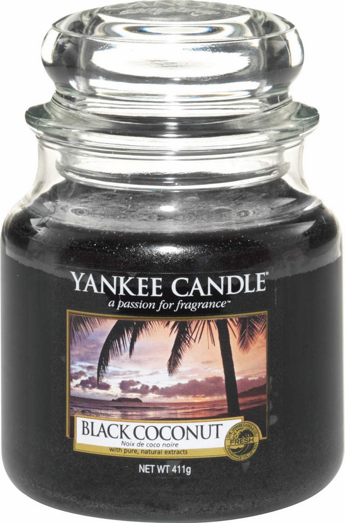 Sveča dišeča Yankee Candle, black coconut, classic medium