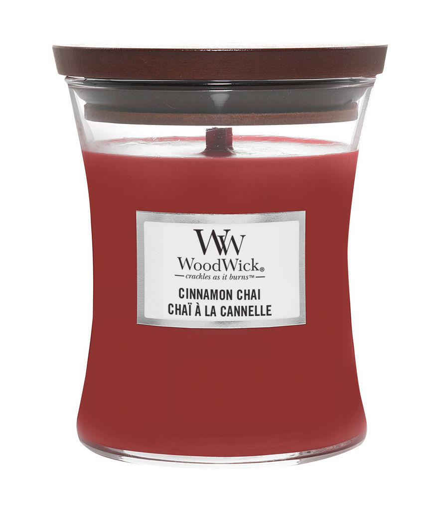 Sveča dišeča Woodwick, Cinnamon Chai, classic, mini