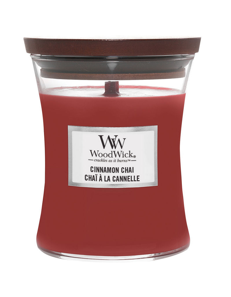 Sveča dišeča Woodwick, Cinnamon Chai, classic, medium