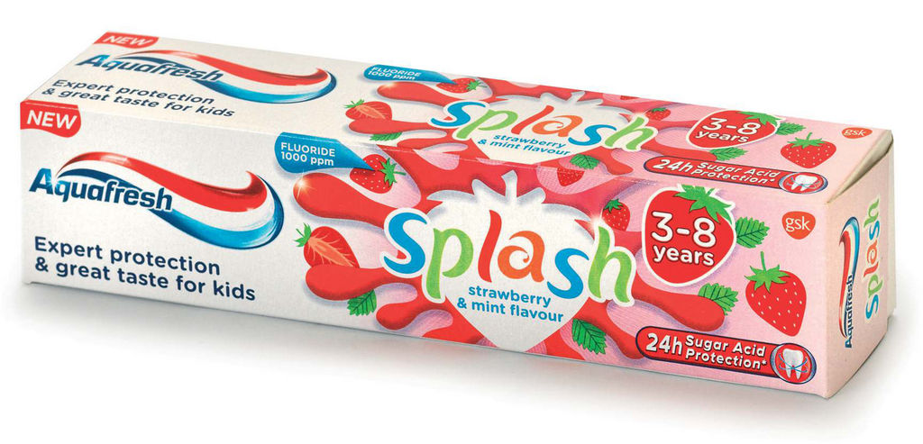 Zobna pasta Aquafresh Splash Kids, strawberry&mint, 50ml