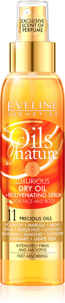 Olje serum Eveline, Oils of nature – pomlajevalno suho olje, 125 ml